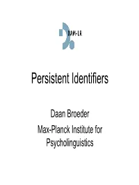 Persistent Identifiers