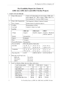 Pre-Feasibility Report for Cluster of GDK 1&3, GDK 2&2A and GDK 5