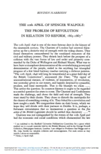 The 10Th April of Spencer Walpole: the Problem of Revolution In