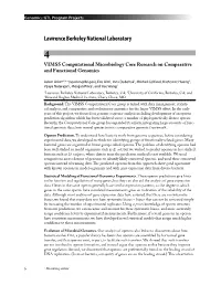 VIMSS Computational Microbiology Core Research on Comparative and Functional Genomics