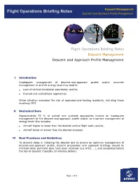 Descent and Approach Profile Management