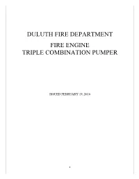 Duluth Fire Department Fire Engine Triple Combination Pumper