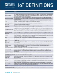 Iot DEFINITIONS