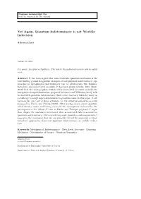 Yet Again, Quantum Indeterminacy Is Not Worldly Indecision