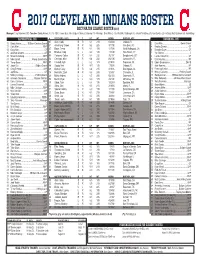 2017CLE 40-Man Roster 091717.Indd