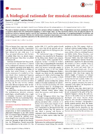 A Biological Rationale for Musical Consonance Daniel L