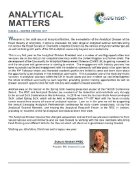 Analytical Matters