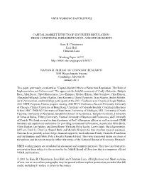 Capital-Market Effects of Securities Regulation: Prior Conditions, Implementation, and Enforcement