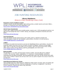 Job Hunting Resources