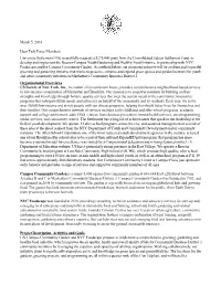 March 5, 2014 Dear Task Force Members: University Settlement (US)