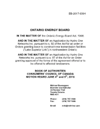 Ontario Energy Board Act, 1998; and in the MATTER of an Application by Hydro One Networks Inc