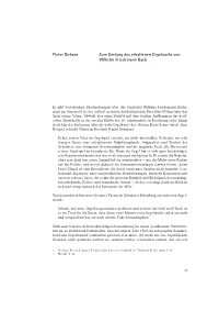 Zum Umfang Des Erhaltenen Orgelwerks Von Wilhelm Friedemann Bach