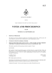 815 Votes and Proceedings