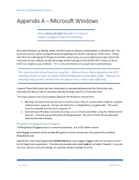 Appendix a – Microsoft Windows