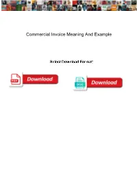 Commercial Invoice Meaning and Example