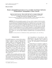 Density and Population Parameters of Sea Cucumber Isostichopus Badionotus (Echinodermata: Stichopodidae) at Sisal, Yucatan
