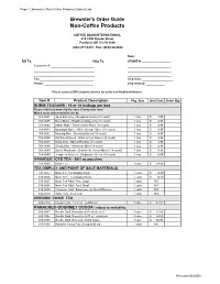 Non-Coffee Products Order Guide