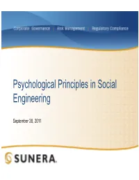 Psychological Principles in Social Engineering