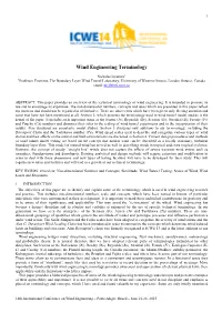 Wind Engineering Terminology