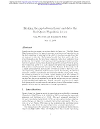Bridging the Gap Between Theory and Data: the Red Queen Hypothesis for Sex