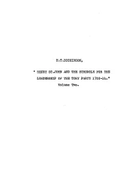 F .T . DIC. KINSON, " HENRY ST. JOHN and the STRUGGLE FOR