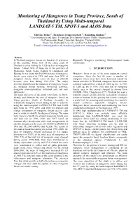 Monitoring of Mangroves in Trang Province, South of Thailand by Using Multi-Temporal LANDSAT-5 TM, SPOT-5 and ALOS Data