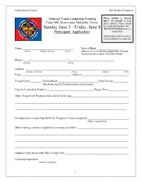 NYLT Participant Application