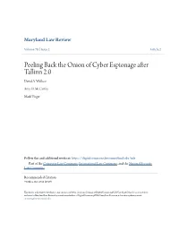 Peeling Back the Onion of Cyber Espionage After Tallinn 2.0 David A