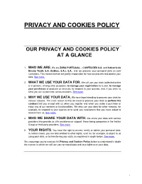 Privacy and Cookies Policy