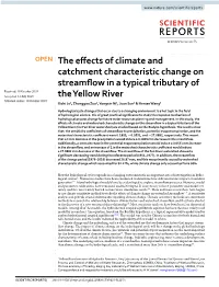 The Effects of Climate and Catchment Characteristic Change on Streamflow in a Typical Tributary of the Yellow River