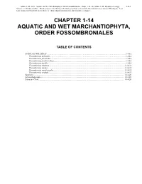 Aquatic and Wet Marchantiophyta, Order Fossombroniales, Part 2
