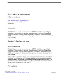 Build a Linux Test Network Skill Level: Introductory