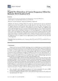 Digital Pre-Distortion of Carrier Frequency Offset for Reliable Wi-Fi Enabled Iots