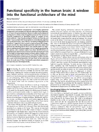 Functional Specificity in the Human Brain: a Window Into The