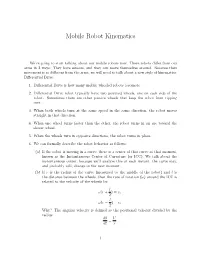 Mobile Robot Kinematics