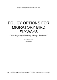 POLICY OPTIONS for MIGRATORY BIRD FLYWAYS CMS Flyways Working Group: Review 3