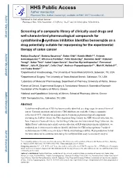Screening of a Composite Library of Clinically Used Drugs and Well