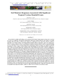 Soil Moisture Responses Associated with Significant Tropical Cyclone Flooding Events