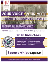 Sponsorship Proposal 2020 Inductees