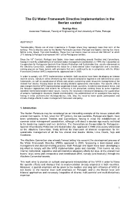 The EU Water Framework Directive Implementation in the Iberian Context