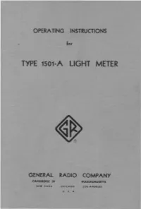 Type 1501-A Light Meter