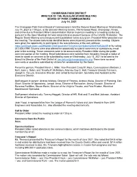 2021-07-14 Regular Meeting Minutes