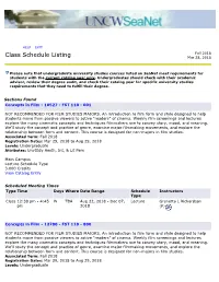 Class Schedule Listing Mar 28, 2018