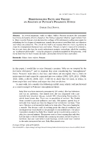 Disentangling Facts and Values: an Analysis of Putnam’S Pragmatic Ethics 267 Simply Irrational