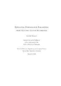 Estimating Performance Parameters from Electric Guitar Recordings