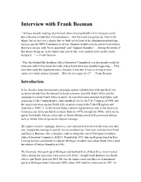 Interview with Frank Beeman