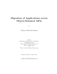 Migration of Applications Across Object-Oriented Apis