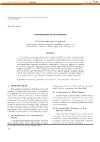 Nanomaterials in Pyrotechnics