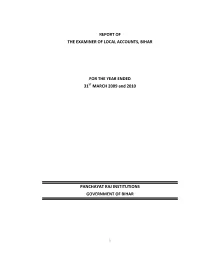 Report of the Examiner of Local Accounts, Bihar For