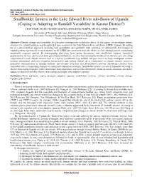 Smallholder Farmers in the Lake Edward River Sub-Basin of Uganda: (Coping Or Adapting to Rainfall Variability in Kasese District?) LION ENGR